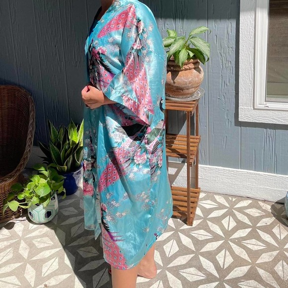 Sam Well Peacock Robe *missing belt* - Picture 2 of 6